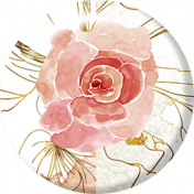 Pink and Gold Watercolor Rose Flair