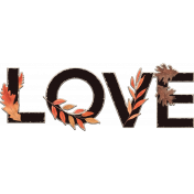 Fall in Love Mini Kit Word Art: Love Chipboard