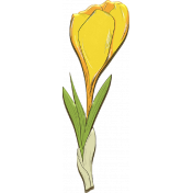 April Kit Add On: Yellow Crocus Flower Chipboard