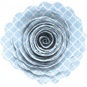 Blue Patterned Paper Flower