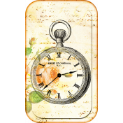 Vintage Inked Card w Heirloom Clock