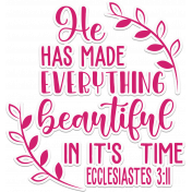 Bloom Scripture Word Art Sticker