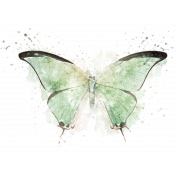 Blessed Green Artsy Butterfly