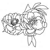 Blessed Flower Black and White Sketch