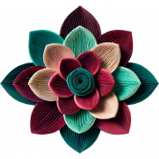 Maroon and Teal Crepe Flower