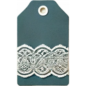 Teal Tag with Lace