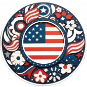 American Patriot Circle Flair With USA Flag