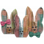 Wooden Easter Bunny group 