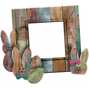 Wooden Easter Bunny Frame Cluster 