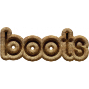 Snow Beautiful (Wood)- Wordart boots