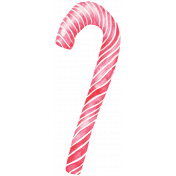 Watercolor Christmas Candy Cane