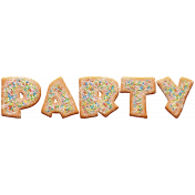 Party Cookies Word Art Colorful