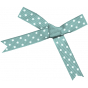 Lt Aqua Polka Dot Bow