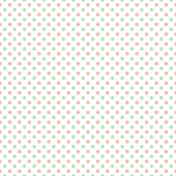 Lt Coral and Mint Polka Dots