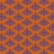 Oct 22 Orange Purple Damask