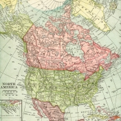 Vintage Maps Kit- Map 07- North America