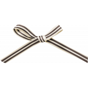 Spookalicious- Black/White Striped Bow