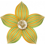 Spookalicious- Green Orange Striped Flower 