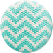 Sweater Weather- Blue Fabric Button- Chevron Pattern