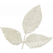 Sweater Weather- White Glittery Leaf Branch