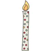 Birthday Wishes- Polka Dot Candle Sticker