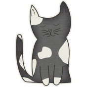 Furry Friends- Kitty- Sweet Black & White Kitty Sticker