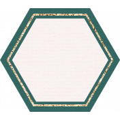 The Good Life: August Bits & Pieces- Green hexagon With Silver Label