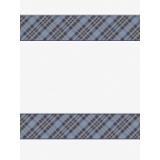 Cozy Kitchen Fabric Journal Cards- Navy Blue with Tan Plaid- 3x4