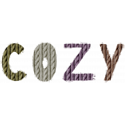 Autumn Day Word Art- Cozy (Frayed)