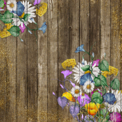 Floral Wooden Background 01