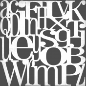 Alphabet paper overlay- white