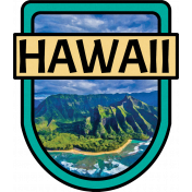 Hawaii Word Art Crest