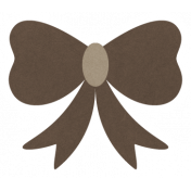 Christmas Day_Sticker Bow Brown