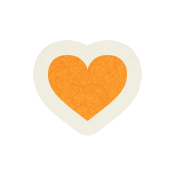 Love At First Sight- Sticker Orange Heart
