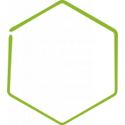 XY Doodle- Lime Hexagon Medium 1