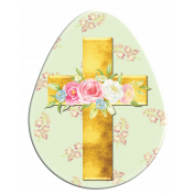 Easter Egg Floral Cross Green