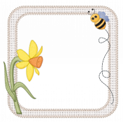 Fabric Frame Bee and Daffodil