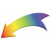 Curved 3D Rainbow Arrow 2