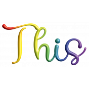 Rainbow 3D Word Art- This