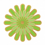 Flower – Green with gold