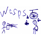 Doodle Stick Figures Wasps