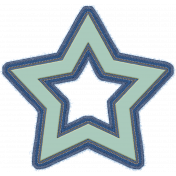 October 2020 Blog Train: Stonewashed Denim: Embroidered Star Outline 01a