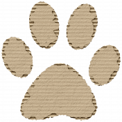 Cardboard Paw Print 01 Kraft