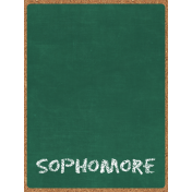 Back To School: 3"X4" Pocket Card, Chalkboard, Green, Sophomore