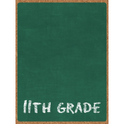 Back To School: 3"X4" Pocket Card, Chalkboard, Green, 11th Grade