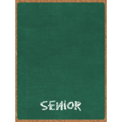 Back To School: 3"X4" Pocket Card, Chalkboard, Green, Senior