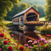 Peaceful covered bridge 