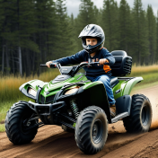 Boy riding ATV