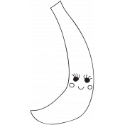 Cute Outline Banana Illustration