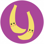 Cute Fruits Print Circle Banana